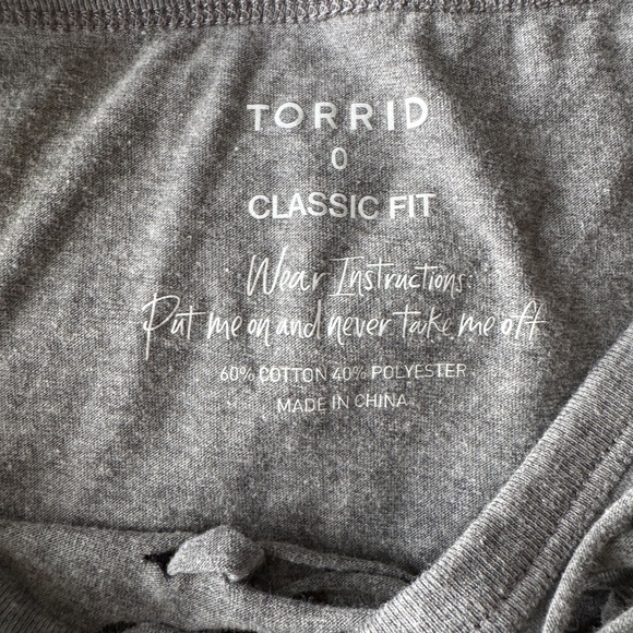 Torrid 0 Classic Fit Women's Skull and Butterfly Lattice V-Neck Tank Top Grey L - Picture 4 of 9